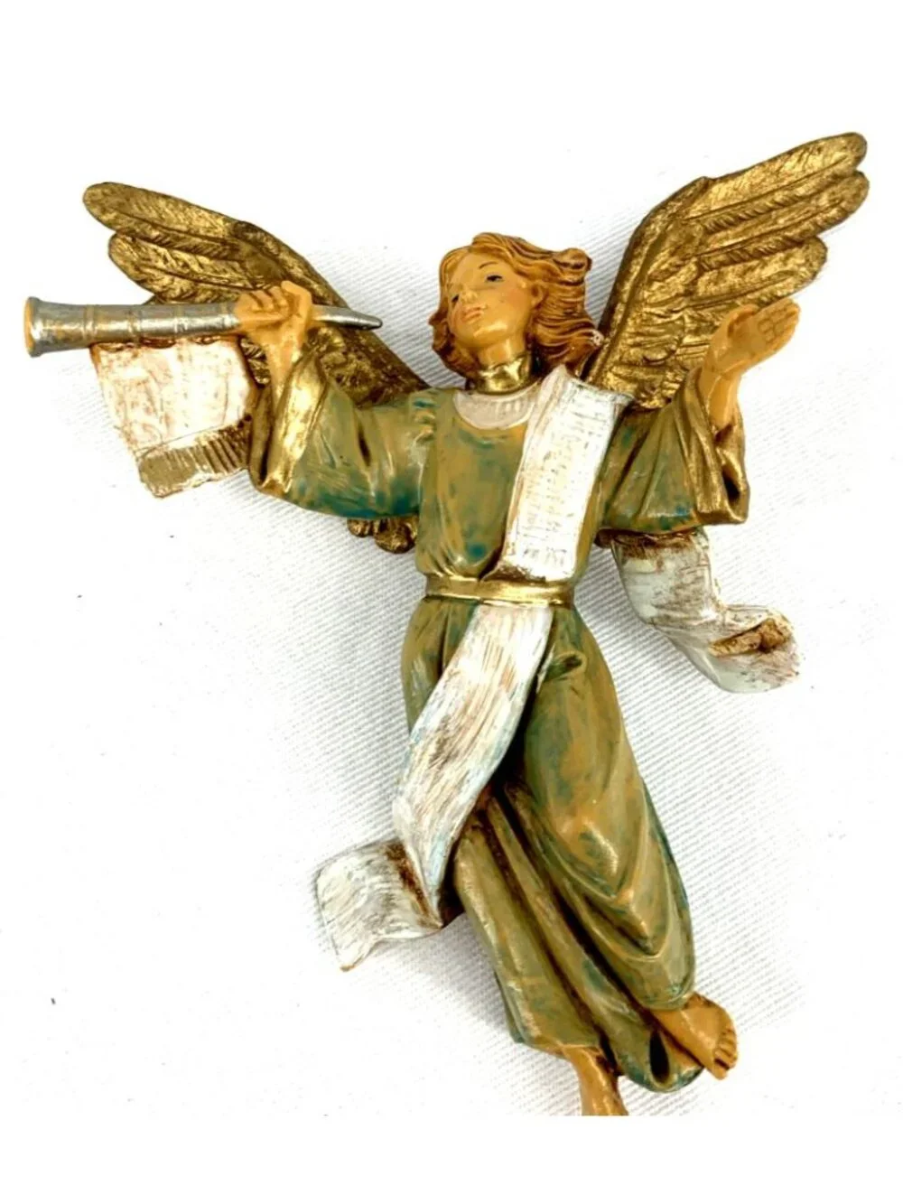 Fontanini Angel Lot of 2 Trumpets 2001 Blue Orange Depose Italy 4.5